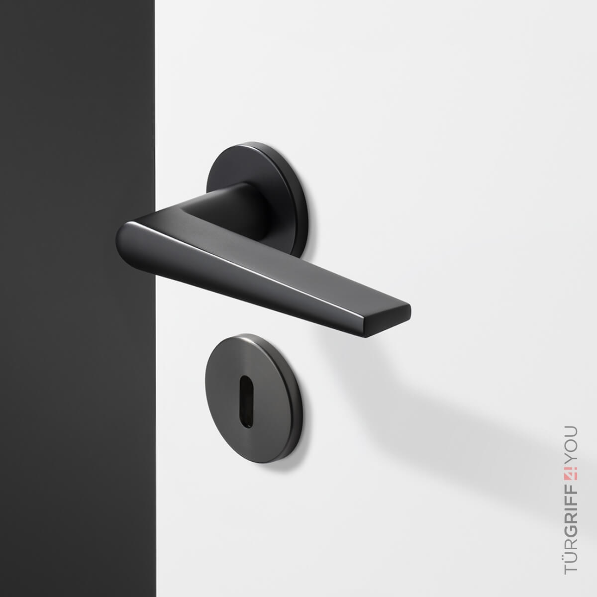 Drückergarnitur Circo Schwarz inkl. Türbänder 2 tlg. für Holzzargen schwarz