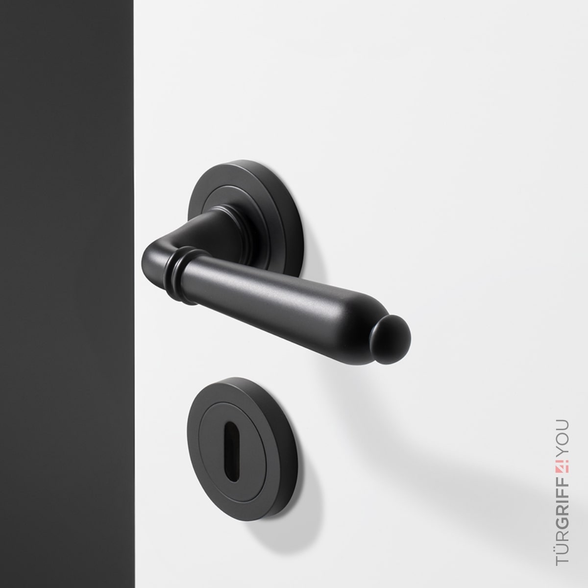 Rosettengarnitur Conturo inkl. Türbänder 2 tlg. für Holzzargen schwarz