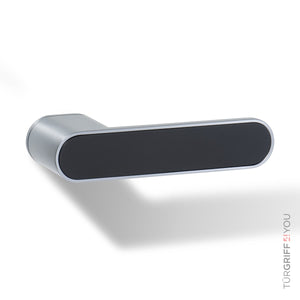 smart2lock Türgriff Forma silber mit inlay schwarz
