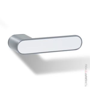 smart2lock Türgriff Forma silber mit inlay weiß