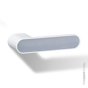 smart2lock Türgriff weiß mit inlay silber