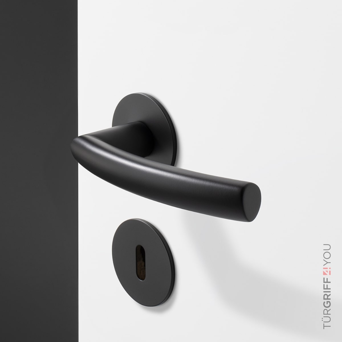 Türdrücker Pureline Black inkl. Türbänder 2 tlg. für Holzzargen, schwarz