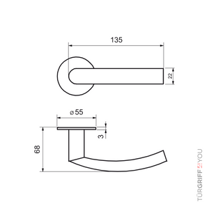 Türgriff Pureline Maß