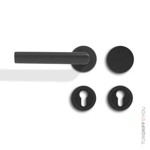 Schwarzer Türgriff matt WE links