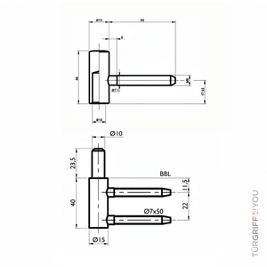 Türband 2 teilig Holz von TÜRGRIFF 4YOU