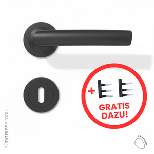 Türdrücker Pureline Black Buntbart inkl. Türbänder 2 tlg. für Holzzargen, schwarz