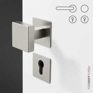 Türknauf Edelstahl WE links quadratisch