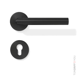 Türgriff Classico Flat Schwarz Matt für Profilzylinder (PZ)