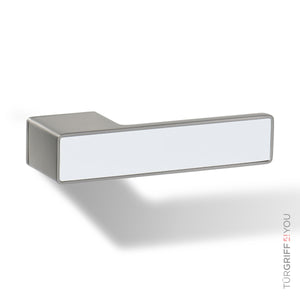 Türgriff Forma Q Edelstahl matt finish mit Weiß-Inlay