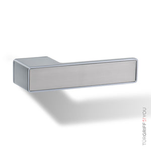 Türgriff Forma Q Platingrau mit Inlay Edelstahl matt finish