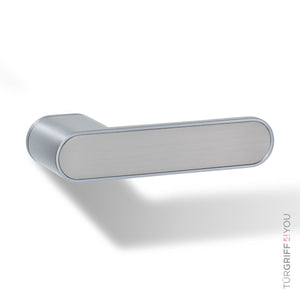 Türgriff Forma R Platingrau mit Inlay Edelstahl matt finish