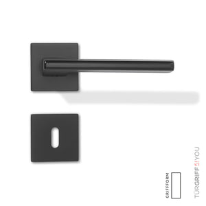 Türgriff Lino Schwarz Matt mit Buntbart-Schloss (BB) – minimalistisches Design