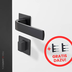 Türdrücker-Garnitur Mare Bold WC/Bad inkl. Türbänder 2 tlg. für Holzzargen, schwarz