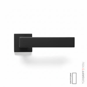 Click4Lock Türgriff Velora Quadr Schwarz Matt – verschließbar, Frontansicht