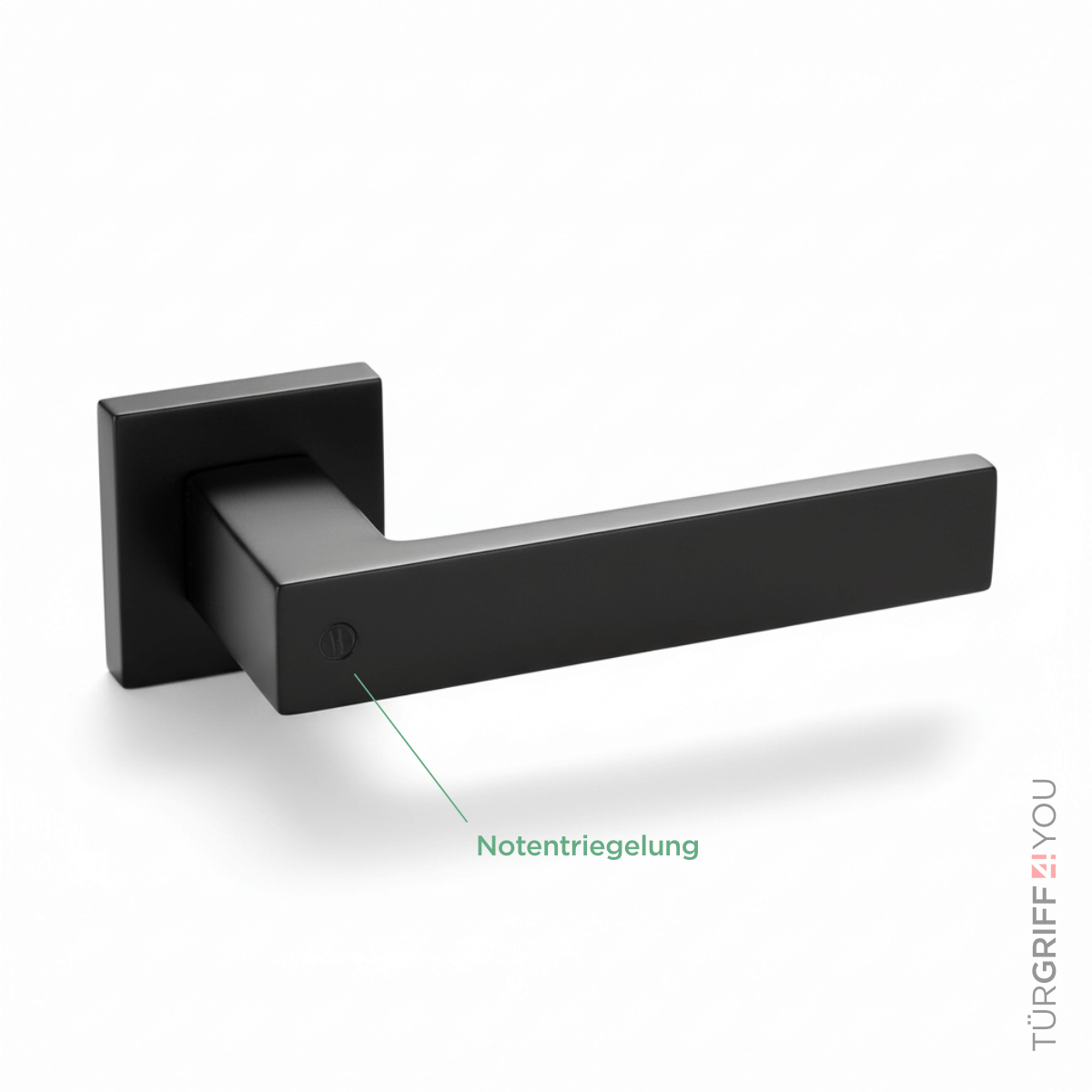 Click4Lock Türgriff Velora Quadr Schwarz – Notentriegelung, eckiges Design