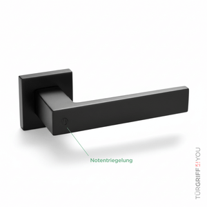 Click4Lock Türgriff Velora Quadr Schwarz – Notentriegelung, eckiges Design
