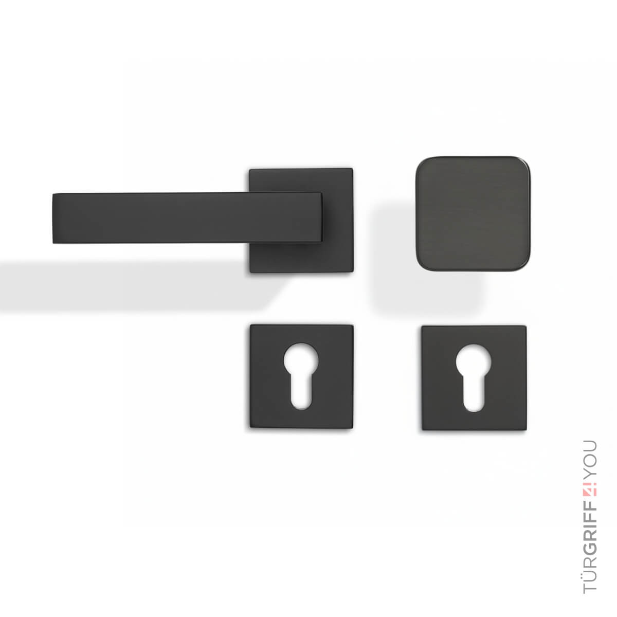 Türgrif mit Türknauf Schwarz - WE links