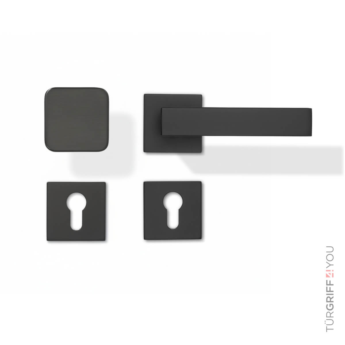 Türgrif mit Türknauf Schwarz - WE Rechts