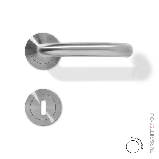 Türgriff Grafico aus Edelstahl buntbart