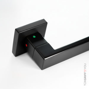 Schwarzer Türgriff Velora Quadr Schwarz verschließbar - Smart4Lock