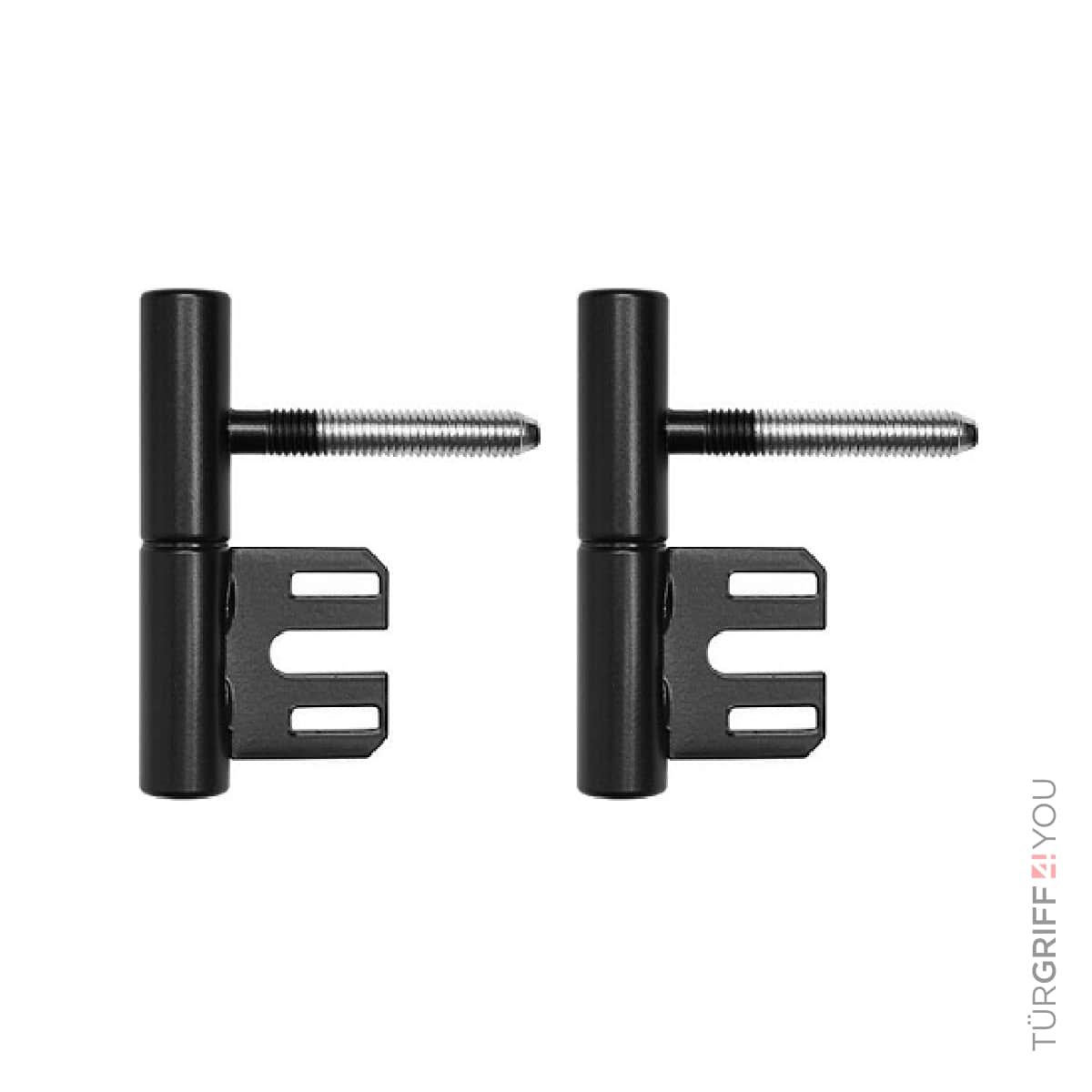 Türband 2-teilig Schwarz Matt für Stahlzargen – Türscharnier-Set
