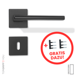 Türbeschlag Lino Black Buntbart inkl. Türbänder 2 tlg. für Holzzargen, schwarz