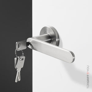 Click4Lock Türgriff Azari Edelstahl matt finish mit Sperrzylinder und Schlüsseln