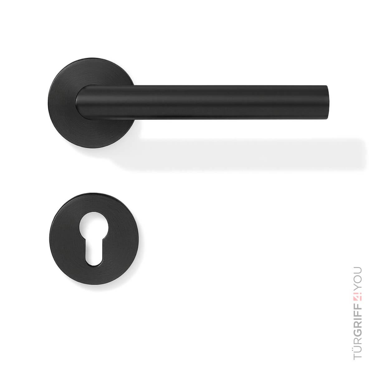 Türgriff Classico Flat Schwarz Matt für Profilzylinder (PZ)