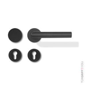 Türgriff Classico Flat Schwarz – Wechselgarnitur WE rechts (Knauf außen, Klinke innen)