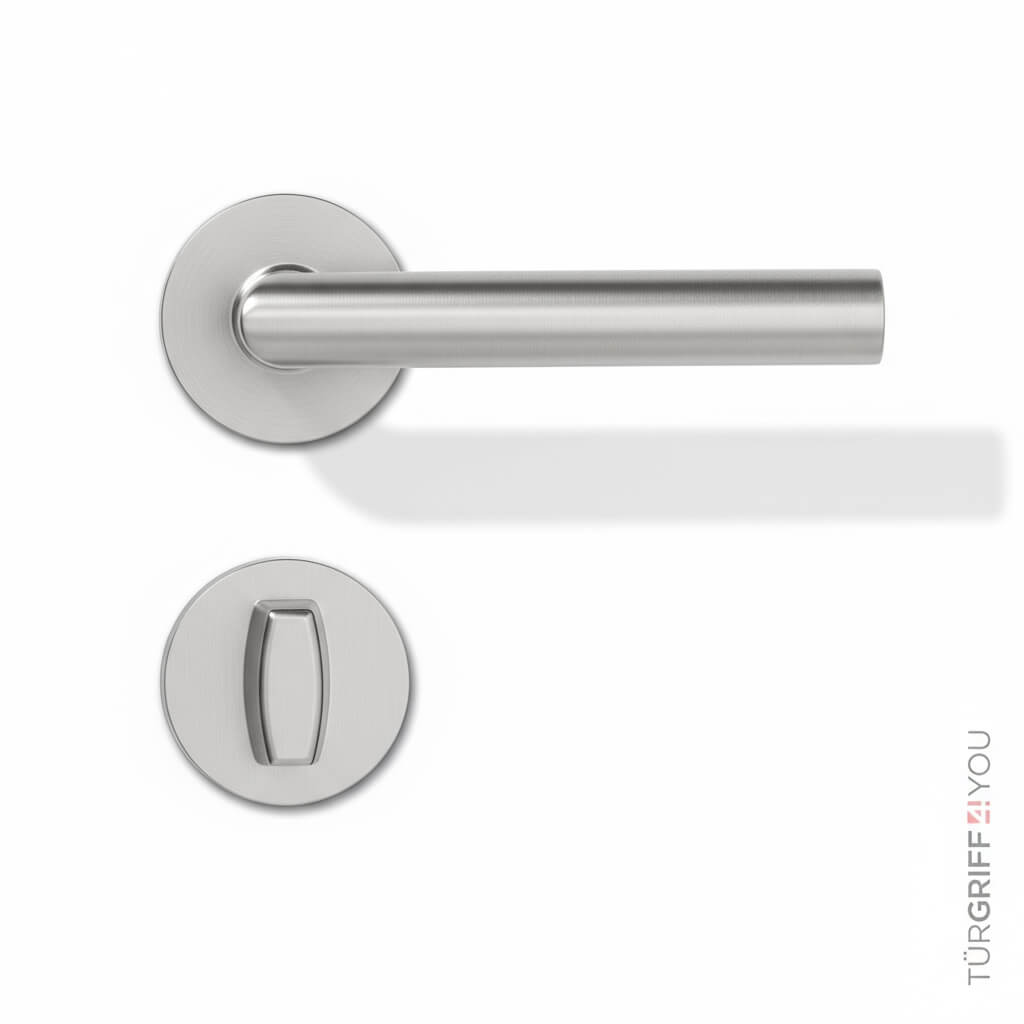 Türgriff Classico Flat Edelstahl matt – WC-/Bad-Garnitur mit Drehriegel