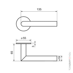 Türgriff Classico Flat Edelstahl matt – Ansicht von schräg oben