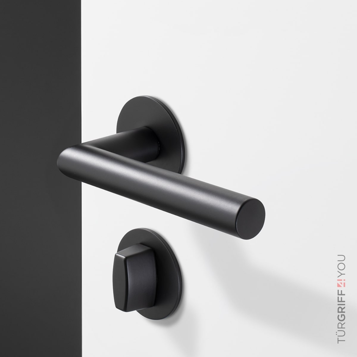 Türgriff Classico Flat Schwarz Matt – Detailansicht Rosette