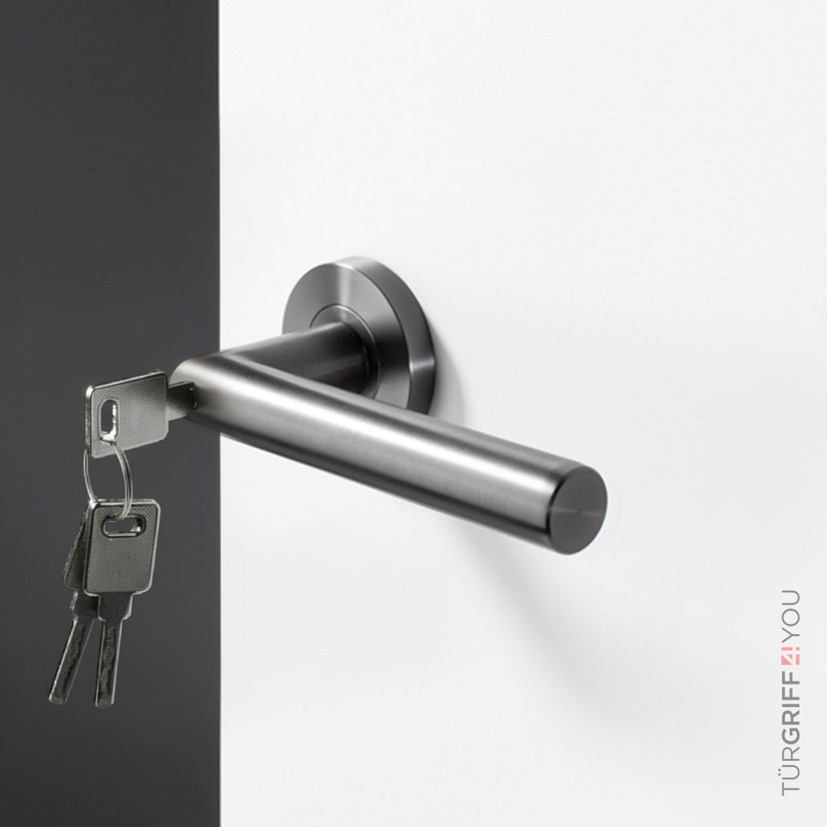 Türgriff Classico Grau matt mit Schlüssel