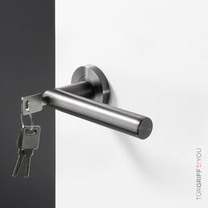 Türgriff Classico Grau matt mit Schlüssel