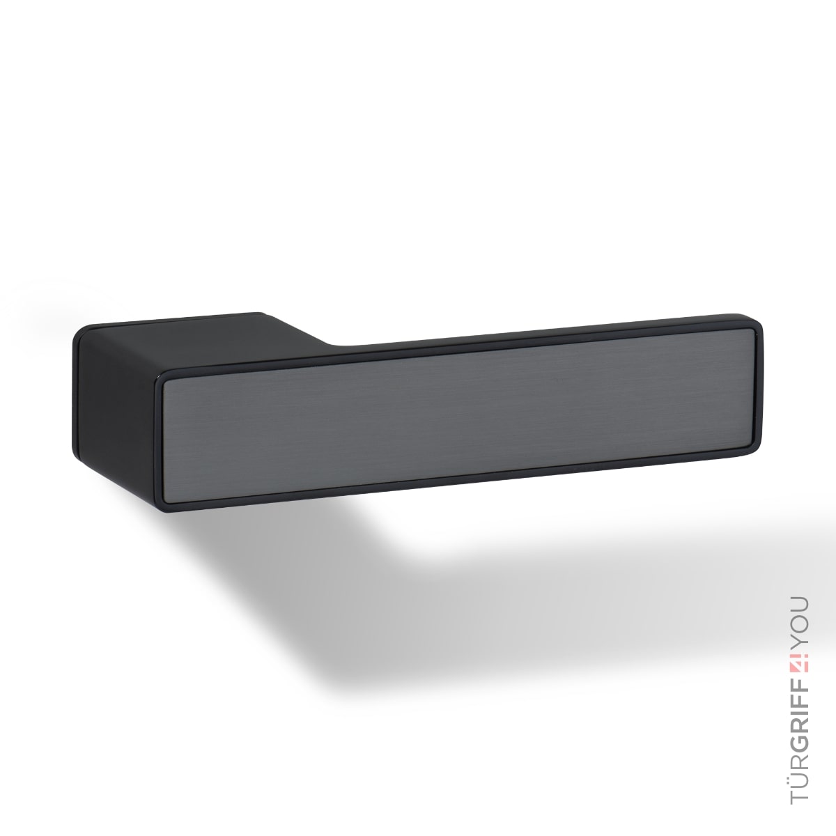 Türgriff Forma Q Schwarz Matt mit Inlay Edelstahl matt finish