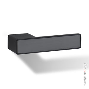 Türgriff Forma Q Schwarz Matt mit Inlay Edelstahl matt finish