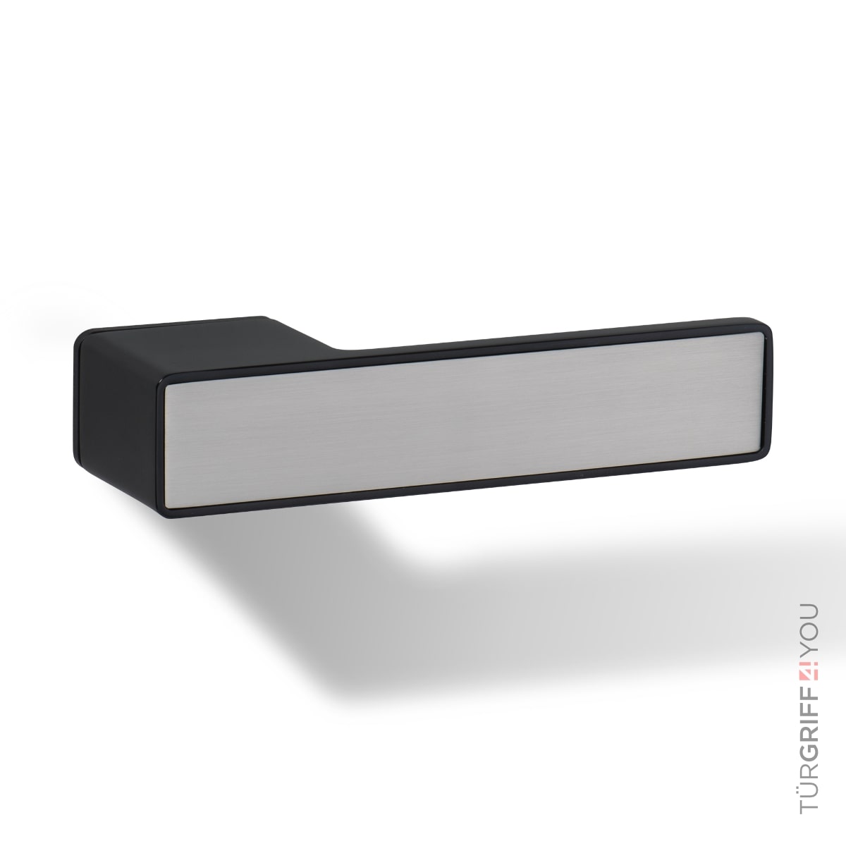 Türgriff Forma Q Schwarz Matt mit Platingrau-Inlay
