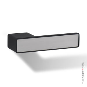 Türgriff Forma Q Schwarz Matt mit Platingrau-Inlay