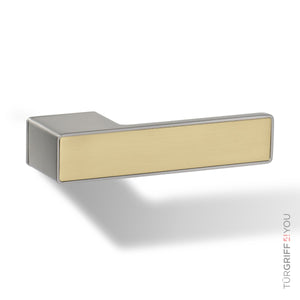Türgriff Forma Q Edelstahl matt finish mit Gold-Inlay