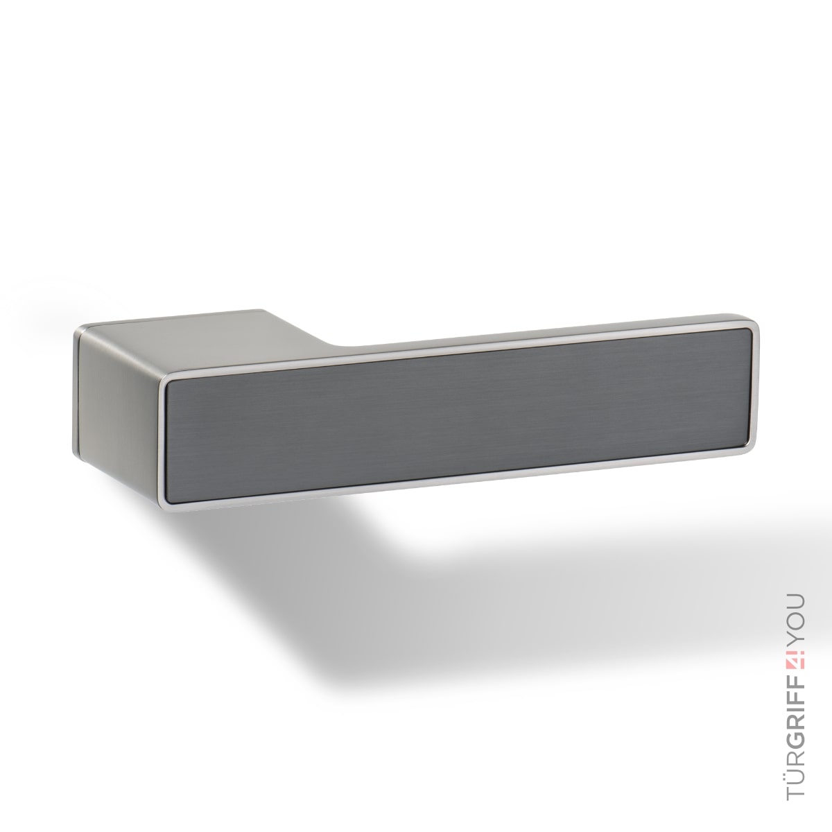 Türgriff Forma Q Edelstahl matt finish mit Graphitgrau-Inlay