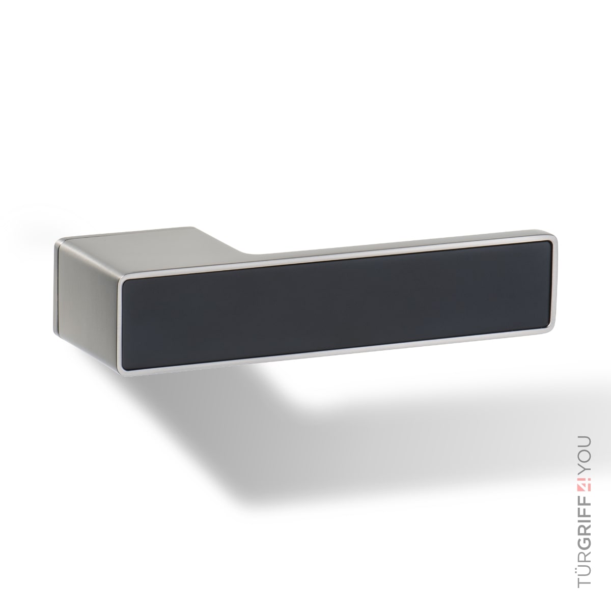 Türgriff Forma Q Edelstahl matt finish mit Inlay Schwarz matt