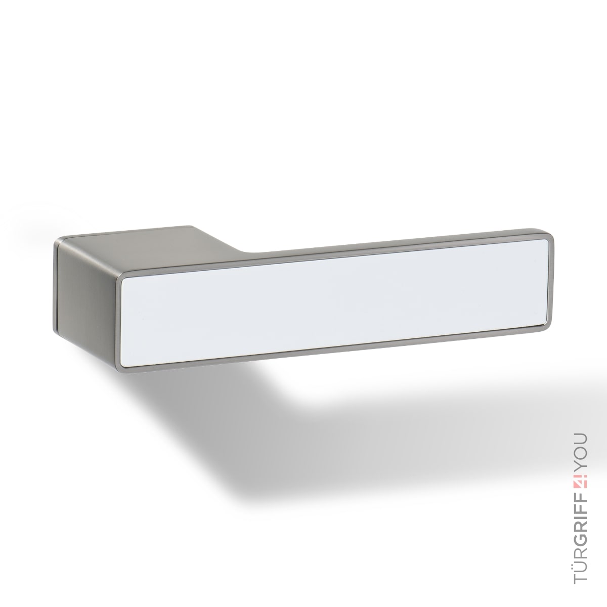 Türgriff Forma Q Edelstahl matt finish mit Weiß-Inlay