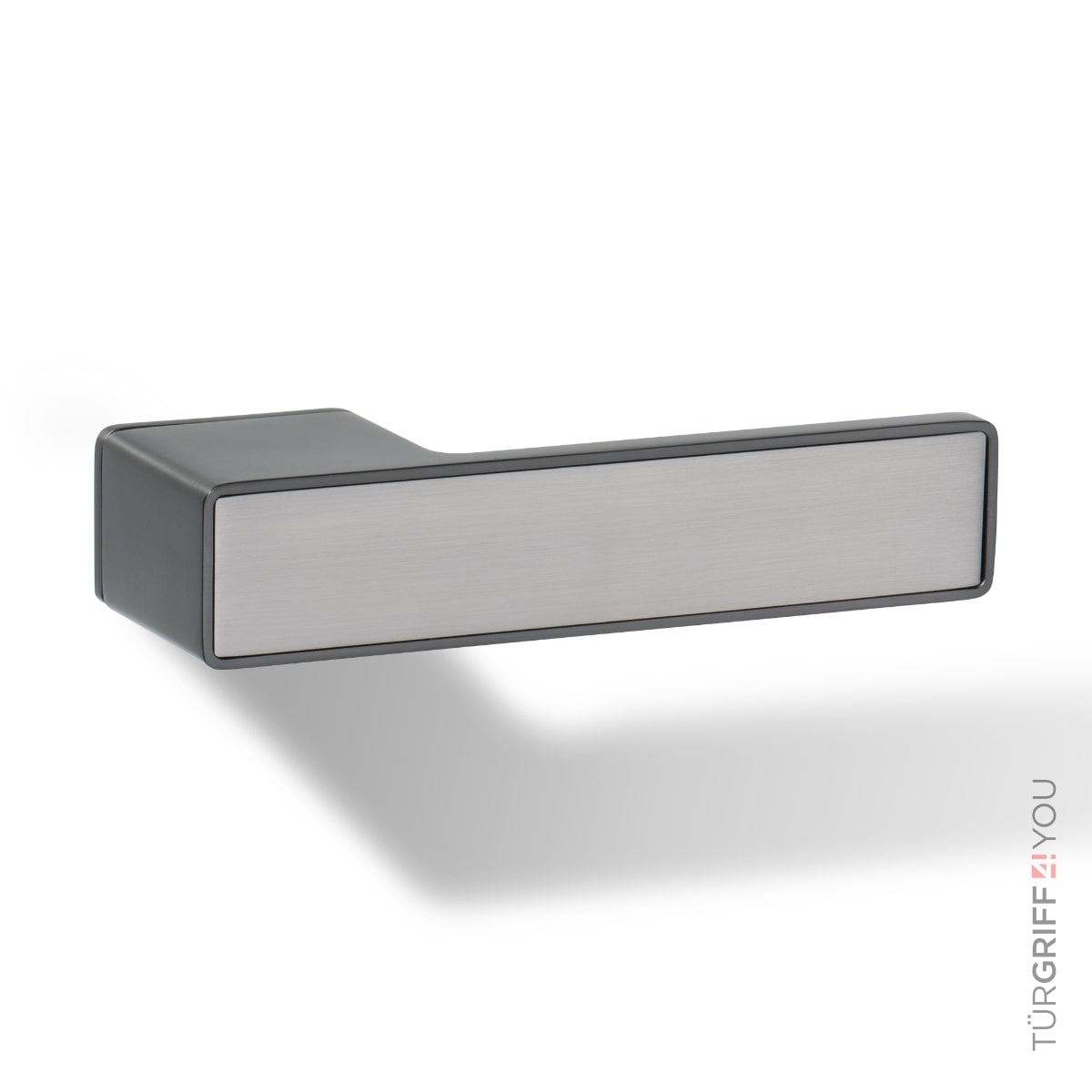 Türgriff Forma Q Graphitgrau mit Inlay Edelstahl matt finish