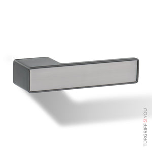 Türgriff Forma Q Graphitgrau mit Inlay Edelstahl matt finish