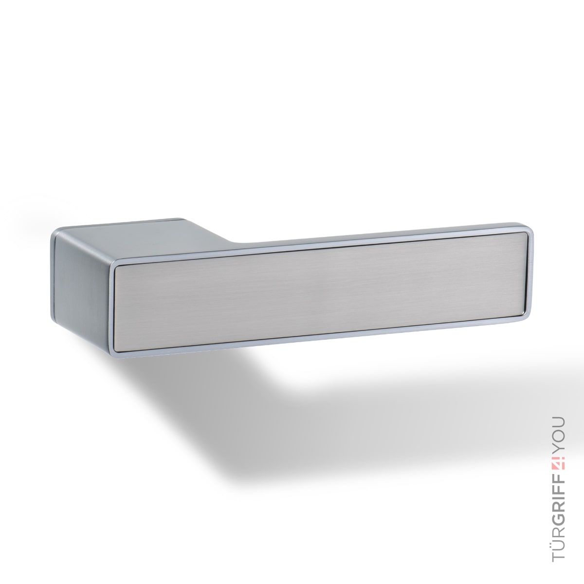 Türgriff Forma Q Platingrau mit Inlay Edelstahl matt finish