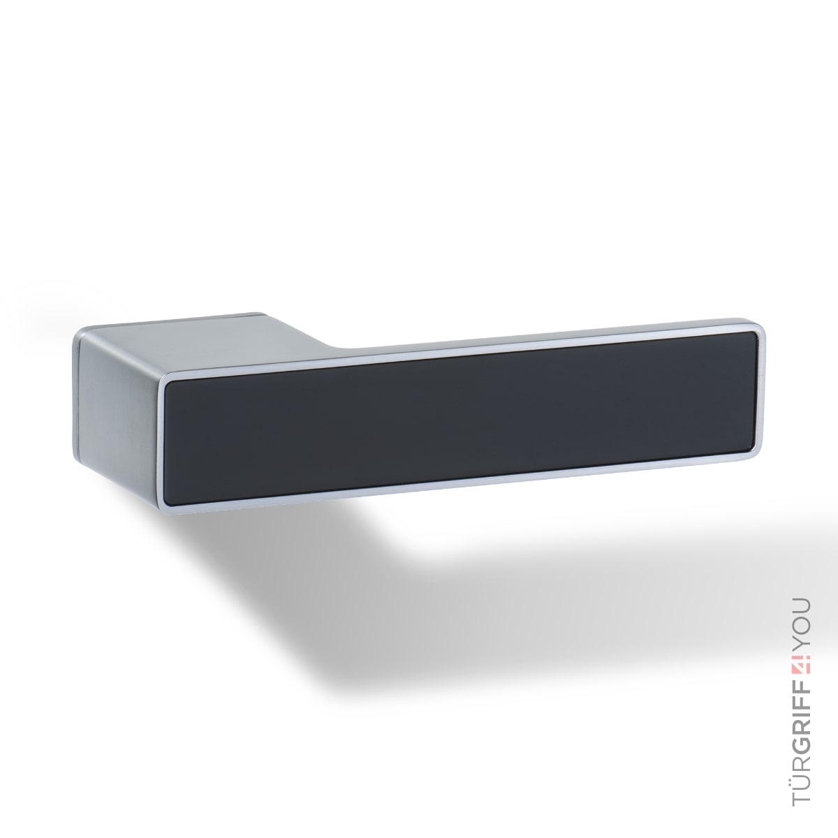 Türgriff Forma Q Platingrau mit Inlay Schwarz matt