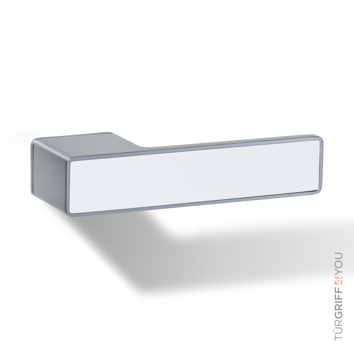 Türgriff Forma Q Platingrau mit Weiß-Inlay