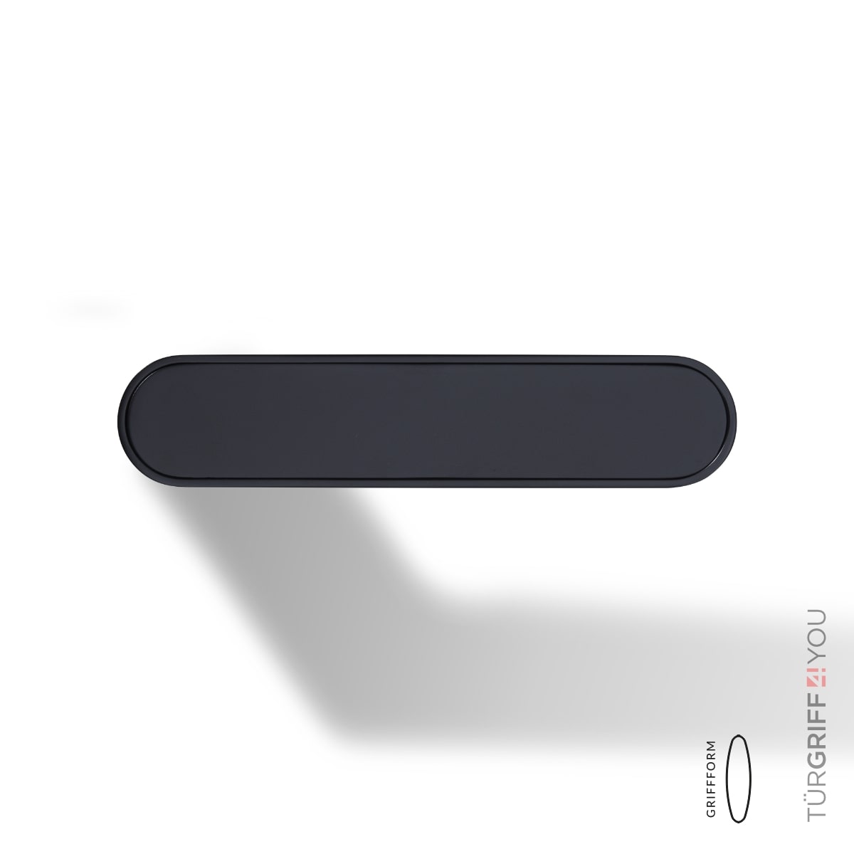 Türgriff Forma R Schwarz Matt mit Inlay Schwarz matt – Detailansicht