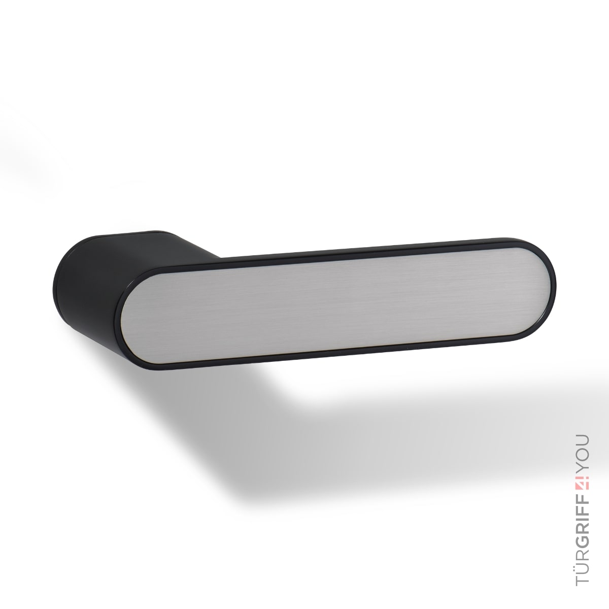 Türgriff Forma R Schwarz Matt mit Inlay Edelstahl matt finish