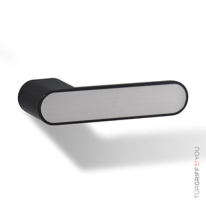 Türgriff Forma R Schwarz Matt mit Inlay Edelstahl matt finish